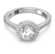 Swarovski ring Constella cocktail Round cut, Pavé, White, Rhodium plated - 5636267