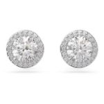 Swarovski øredobber Constella stud Round cut, Pavé, White, Rhodium plated - 5636269