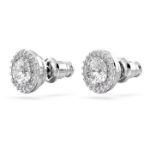 Swarovski øredobber Constella stud Round cut, Pavé, White, Rhodium plated - 5636269