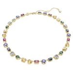 Swarovski collie Stilla Mixed cuts, Multicolored, Gold-tone plated - 5662915