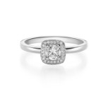 Diamantring med 0.39 ct,  hvitt gull 18 kt - 159130hvg