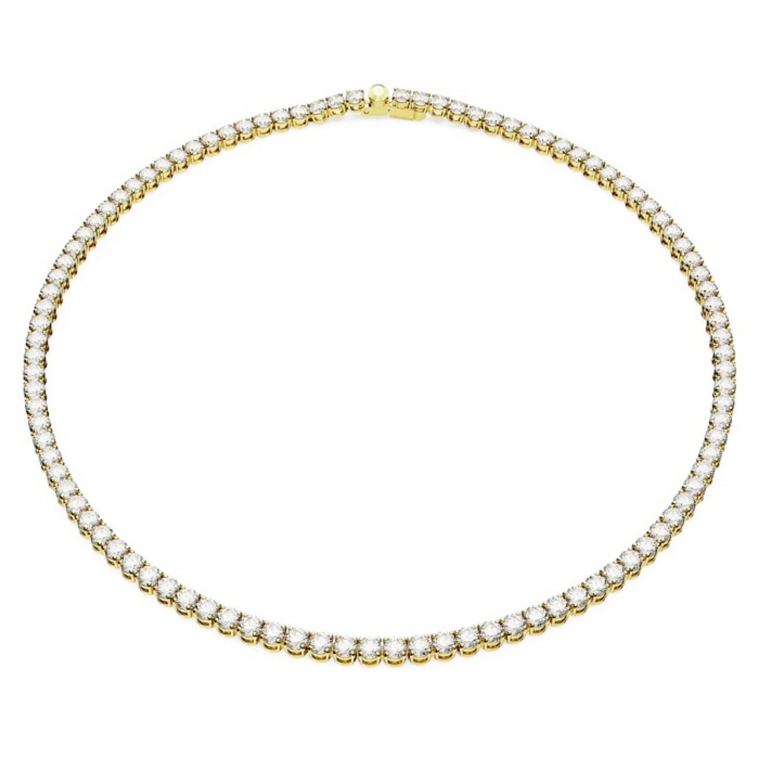 Swarovski collier Matrix Tennis Round cut, White, Gold-tone plated - 5681795