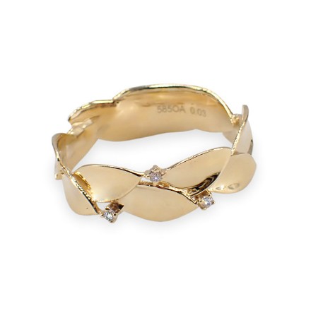 Diamantring i gult gull med 0,03 ct W-Si - coc5071012 Diamantring i gult gull med 0,03 ct W-Si - coc5071012