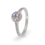 Diamantring i hvitt gull med 0,42 ct E-Si2 + 0,37 ct TW-Si - rubin042037