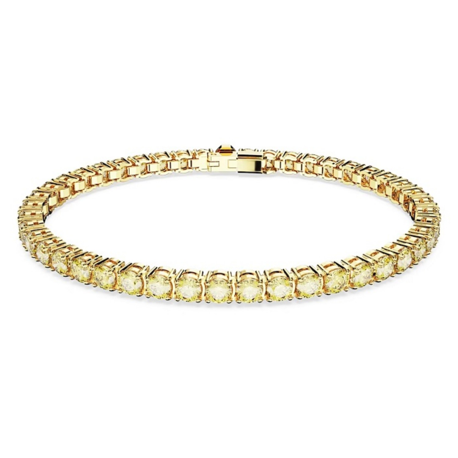 Swarovski armbånd  Matrix Tennis bracelet Round cut, Yellow, Gold-tone plated - 5648935