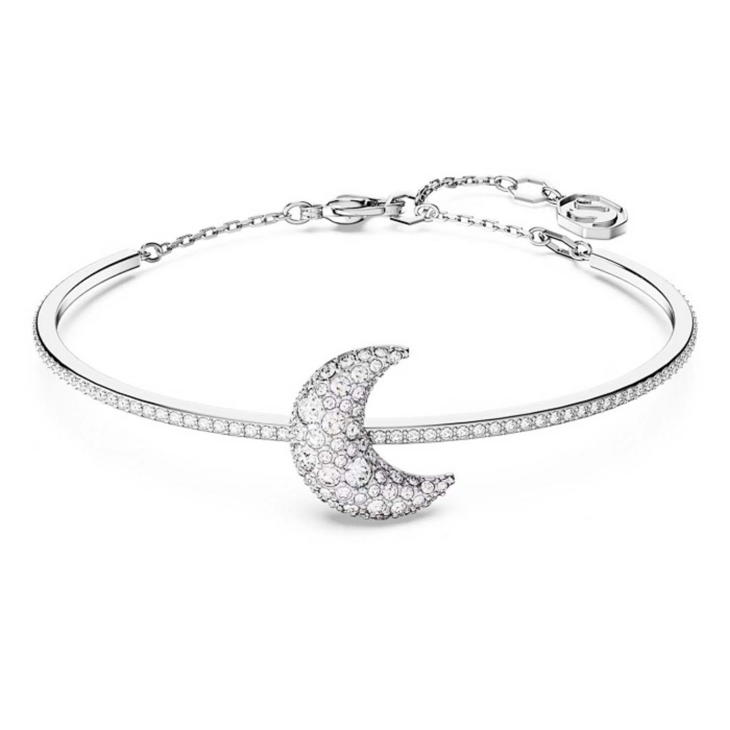 Swarovski armbånd Luna bangle Moon, White, Rhodium plated - 5666175