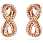 Swarovski øredobber Hyperbola stud Infinity, White, Rose gold-tone plated - 5684085