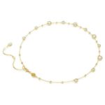 Swarovski collier Imber Round cut, Scattered design, White, Gold-tone plated - 5680090