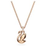 Swarovski smykke Swan, Small, Black, Rose gold-tone plated - 5678046