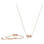 Swarovski smykkesett Hyperbola Infinity, White, Rose gold-tone plated - 5682483