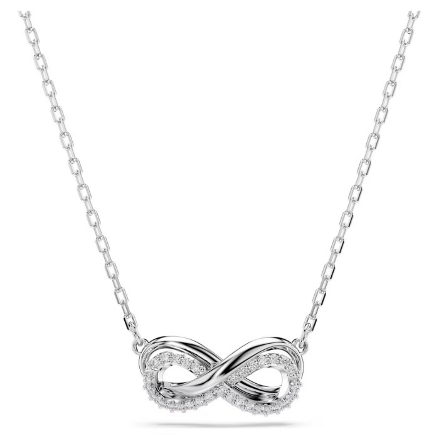 Swarovski smykke Hyperbola pendant Pavé, Infinity, White, Rhodium plated - 5687265