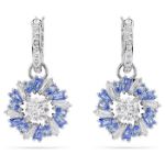 Swarovski øredobber Idyllia drop earrings Flower, Blue, Rhodium plated - 5680016