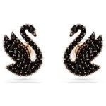 Swarovski øredobber Swan stud, Black, Rose gold-tone plated - 5684608