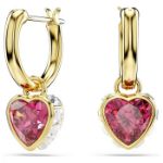 Swarovski øredobber Chroma drop Heart, Red, Gold-tone plated - 5684760