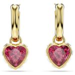 Swarovski øredobber Chroma drop Heart, Red, Gold-tone plated - 5684760