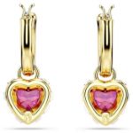 Swarovski øredobber Chroma drop Heart, Red, Gold-tone plated - 5684760