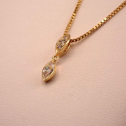 Gullsmykke i 14kt gull med zirkonia - 292370g Gullsmykke i 14kt gull med zirkonia - 292370g