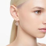 Idyllia drop Clover, White, Rose gold-tone plated - 5674212