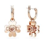 Idyllia drop Clover, White, Rose gold-tone plated - 5674212