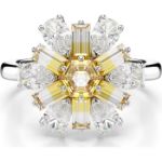  Swarovski ring Idyllia cocktail, Mixed cuts, Flower, Yellow, Rhodium plated - 5689088