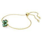 Swarovski armbånd Idyllia Mixed cuts, Clover, Green, Gold-tone plated - 5666585