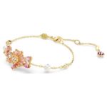 Swarovski armbånd Gema Mixed cuts, Flower, Pink, Gold-tone plated - 5688488