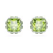 Swarovski øredobber Birthstone stud Square cut, August, Green, Rhodium plated - 5661958
