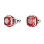 Swarovski øredobber Birthstone stud Square cut, July, Red, Rhodium plated - 5661959