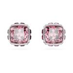 Swarovski øredobber Birthstone stud Square cut, October, Pink, Rhodium plated - 5661960