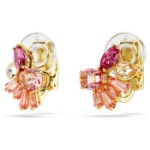 Swarovski øredobber Gema clip Mixed cuts, Flower, Pink, Gold-tone plated - 5688479