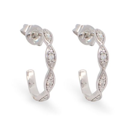 Diamantøredobber i 14 kt gull med diamanter 0,06 ct W-P1 - bur0064300 Diamantøredobber i 14 kt gull med diamanter 0,06 ct W-P1 - bur0064300