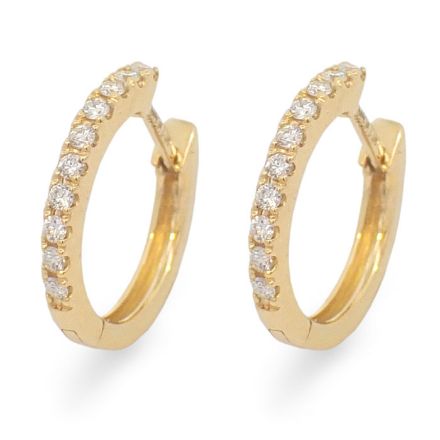 Diamantøredobber i 14kt gull med diamanter 0,12 ct W-SI - coc3700370 Diamantøredobber i 14kt gull med diamanter 0,12 ct W-SI - coc3700370