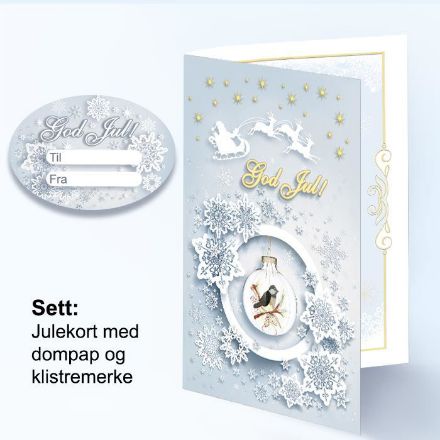 Julekort med dompap og klistermerke - 181027 Julekort med dompap og klistermerke - 181027