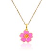 Sølvmykke Sommerblomst med rosa coloritt, forgylt - 3042842