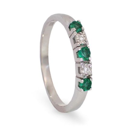 Diamantring i gull 14kt med smaragd og 0,013 ct W-Si - COC00376s Diamantring i gull 14kt med smaragd og 0,013 ct W-Si - COC00376s