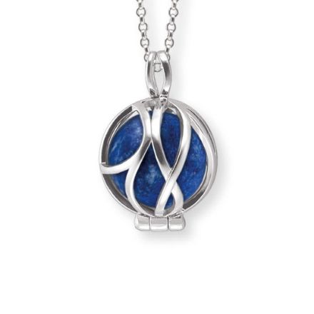 Smykke Amulett i rhodinert sølv med Lapis Lazuli stein - 70627 Smykke Amulett i rhodinert sølv med Lapis Lazuli stein - 70627