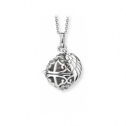 Sølvsmykke Englehviskeren 14x14 mm, med sort klangkule - 77714sort Sølvsmykke Englehviskeren 14x14 mm, med sort klangkule - 77714sort