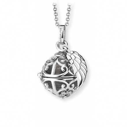 Sølvsmykke Englehviskeren 16x16 mm, med sort klangkule - 77716sort Sølvsmykke Englehviskeren 16x16 mm, med sort klangkule - 77716sort