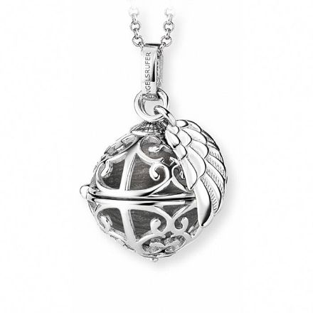 Sølvsmykke Englehviskeren 20x20 mm, med sort klangkule - 77720sort Sølvsmykke Englehviskeren 20x20 mm, med sort klangkule - 77720sort