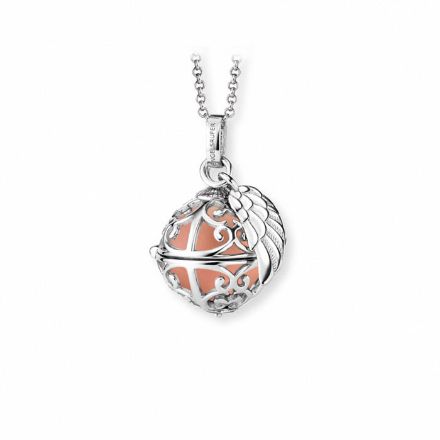 Sølvsmykke Englehviskeren 14x14 mm, med cobber klangkule  Sølvsmykke Englehviskeren 14x14 mm, med cobber klangkule