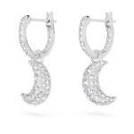 Swarovski øredobber Sublima drop earrings Moon, White, Rhodium plated - 5666157