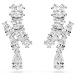 Swarovski øredobber  Matrix drop earrings Mixed cuts, White, Rhodium plated - 5700418