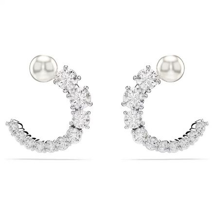 Swarovski øredobber Matrix hoop earrings Crystal pearl, Round cut, White, Rhodium plated - 5692260 Swarovski øredobber Matrix hoop earrings Crystal pearl, Round cut, White, Rhodium plated - 5692260