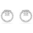 Swarovski øredobber Constella stud earrings Round cut, White, Rhodium plated - 5692262