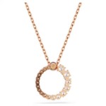 Swarovski smykke Matrix pendant Crystal pearl, Round cut, White, Rose gold-tone plated - 5692265