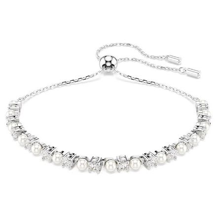 Swarovski armbånd Matrix bracelet Crystal pearl, Round cut, White, Rhodium plated - 5689633 Swarovski armbånd Matrix bracelet Crystal pearl, Round cut, White, Rhodium plated - 5689633