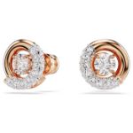 Swarovski øredobber Dextera stud earrings Round cut, White, Rose gold-tone plated - 5692258