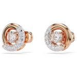 Swarovski øredobber Dextera stud earrings Round cut, White, Rose gold-tone plated - 5692258