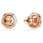 Swarovski øredobber Dextera stud earrings Round cut, White, Rose gold-tone plated - 5692258