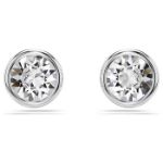 Swarovski øredobber Imber stud earrings Round cut, White, Rhodium plated - 5696073